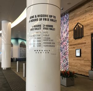 Read more about the article Parking Signs for Pillars in Beverly Center in Los Angeles