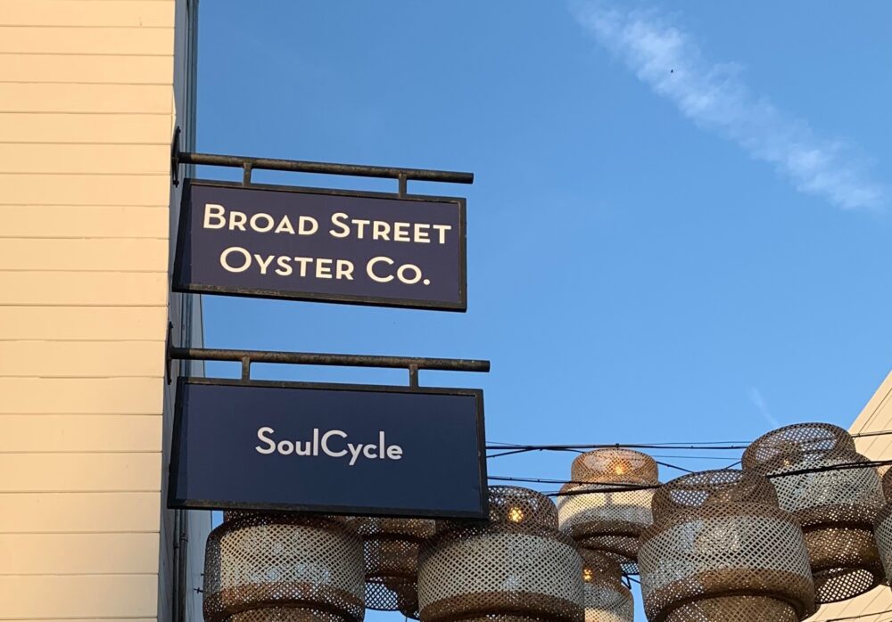 Wooden Blade Sign for Broad Street Oyster Company in Malibu