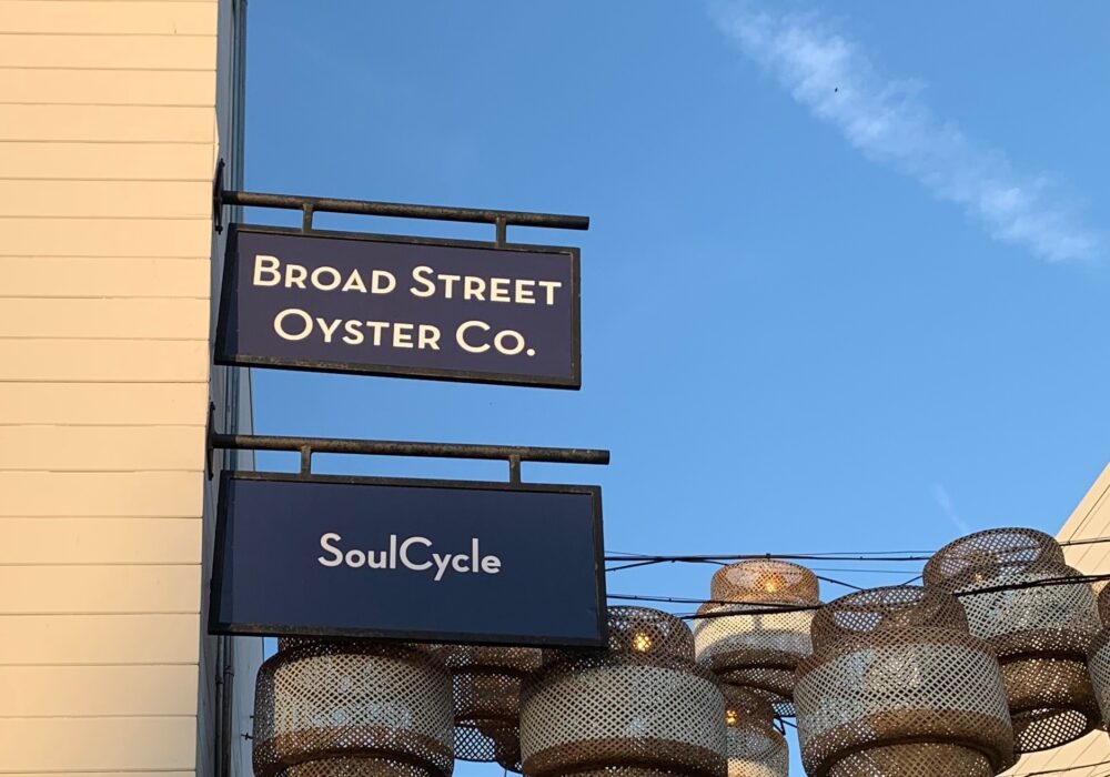 Wooden Blade Sign for Broad Street Oyster Company in Malibu
