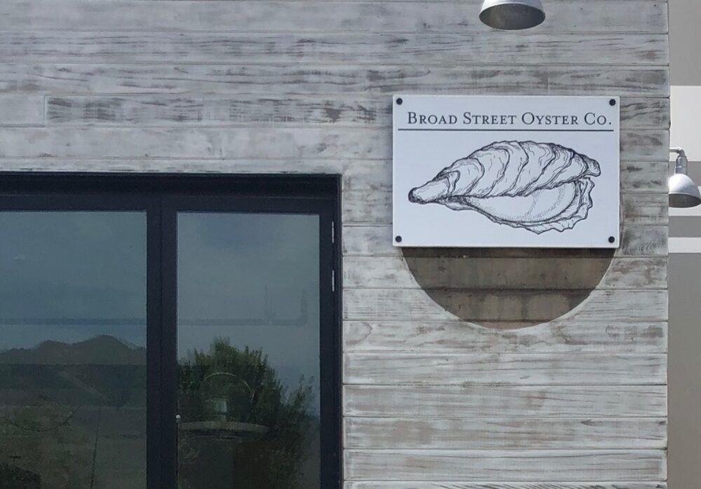 Side of Building Sign for Broad Street Oyster in Malibu