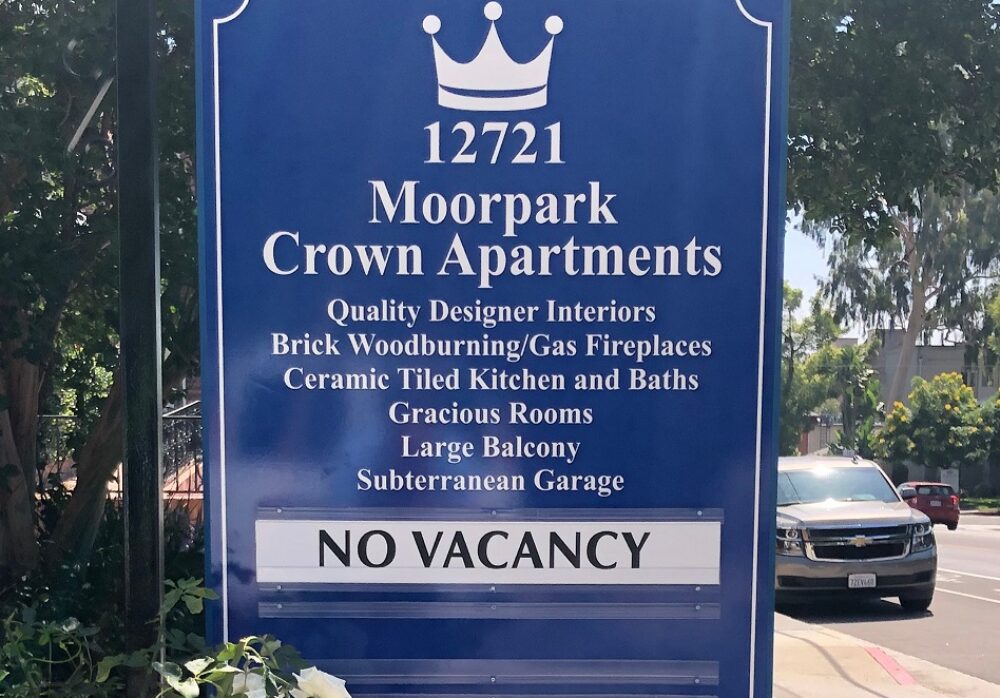 Real Estate Signage for Moorpark Crown Apartments in Studio City