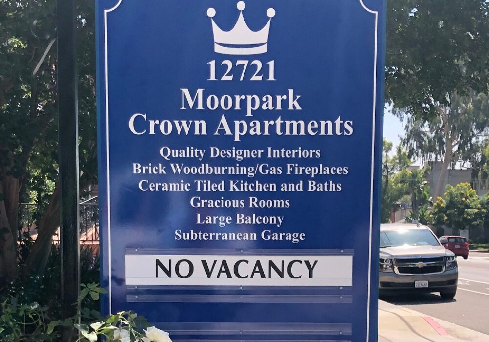 Real Estate Signage for Moorpark Crown Apartments in Studio City
