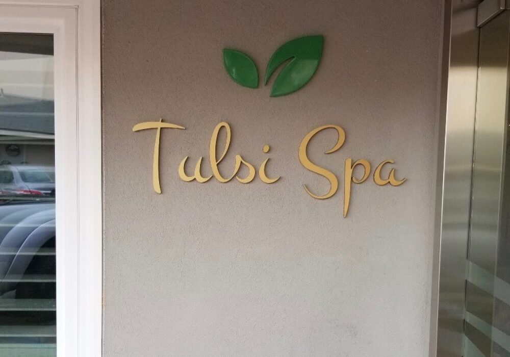 Parking Lot Sign for Tulsi Spa in Studio City