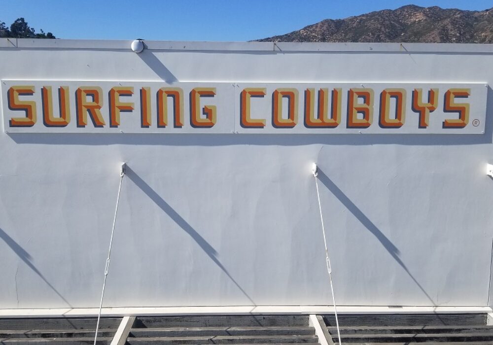 Custom Business Sign for Surfing Cowboys in Malibu