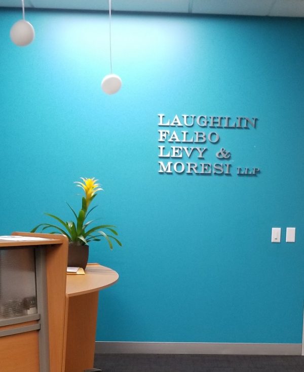 Office Lobby Sign for Laughlin, Falbo, Levy & Moresi in Glendale ...