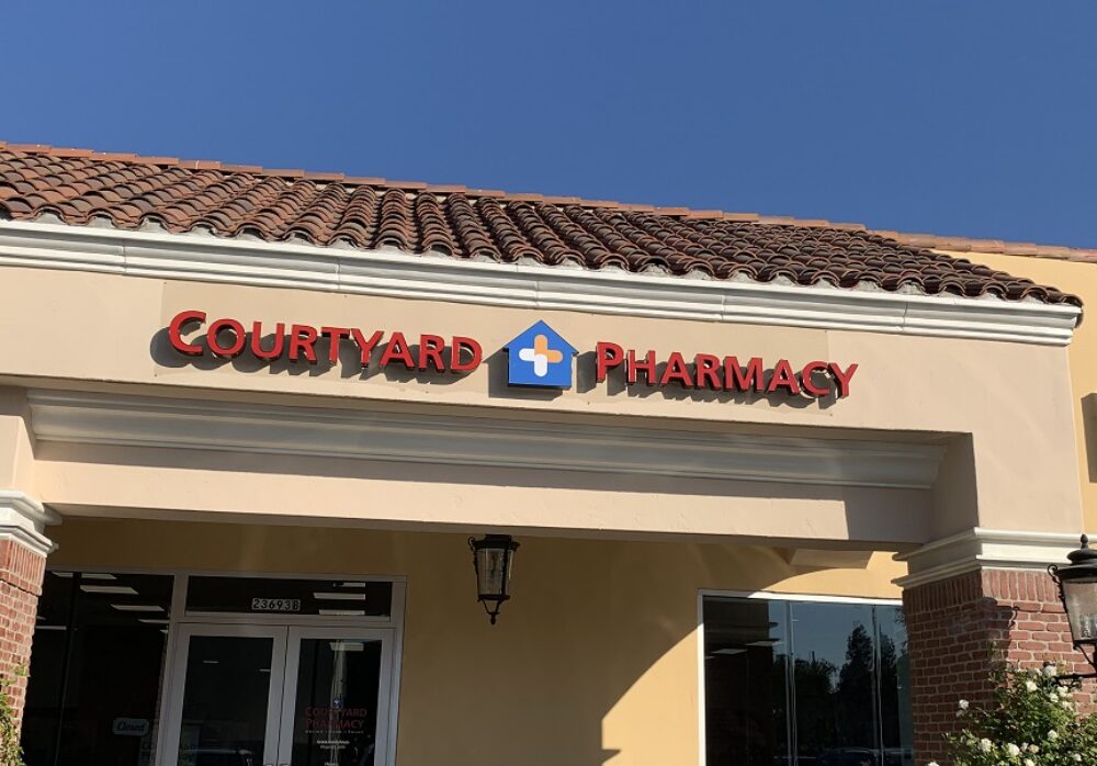 Channel Letters for Courtyard Pharmacy in Calabasas