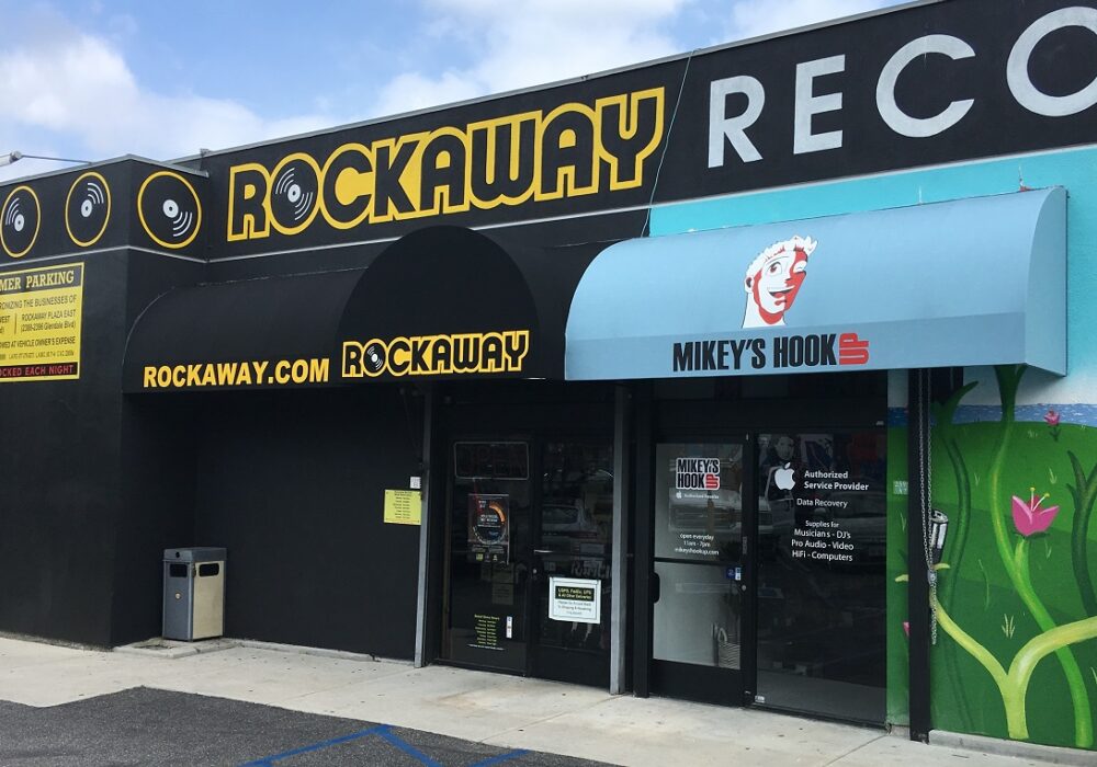 Custom Sign Awning for Rockaway Records in Glendale