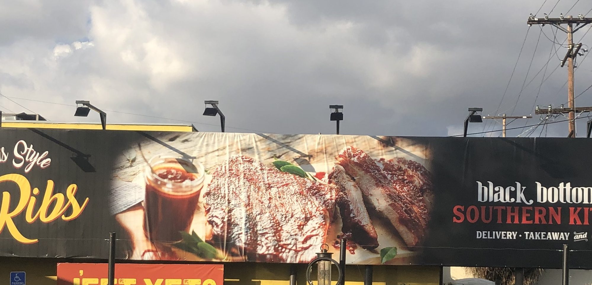 Giant Banner For Black Bottom Southern Diner In North Hollywood