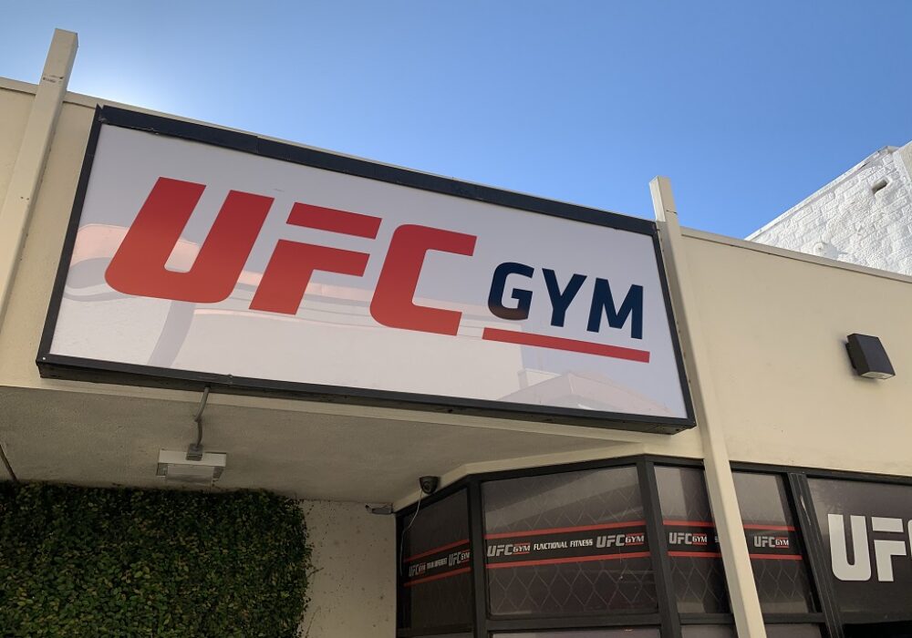 Lightbox Gym Sign for UFC in Northridge