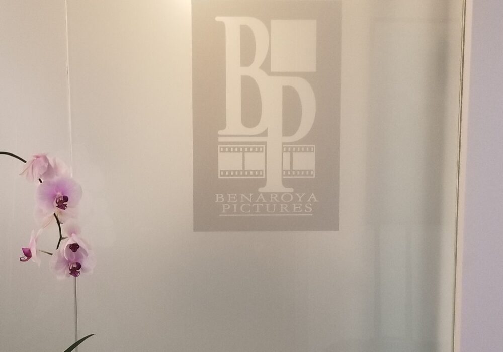 Etched Vinyl Window Graphics for Benaroya Pictures in Beverly Hills