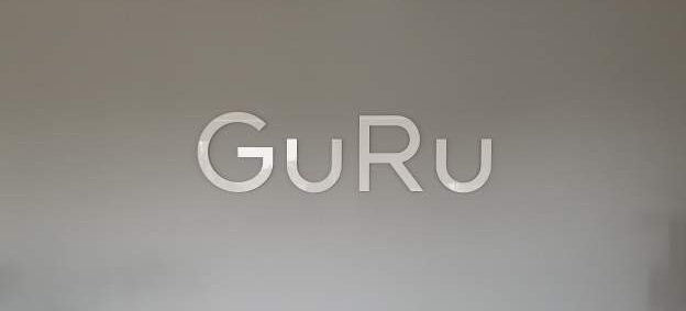 You are currently viewing Laser-Cut Acrylic Lobby Sign for Guru in Pasadena