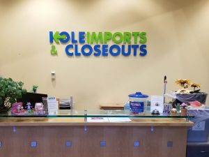 Read more about the article Acrylic Lobby Sign for Kole Imports in Carson, South Bay