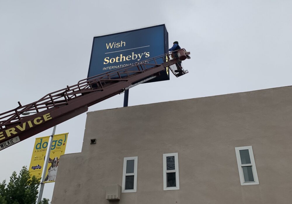 Pylon Sign Repair for Wish Sotheby in Toluca Lake