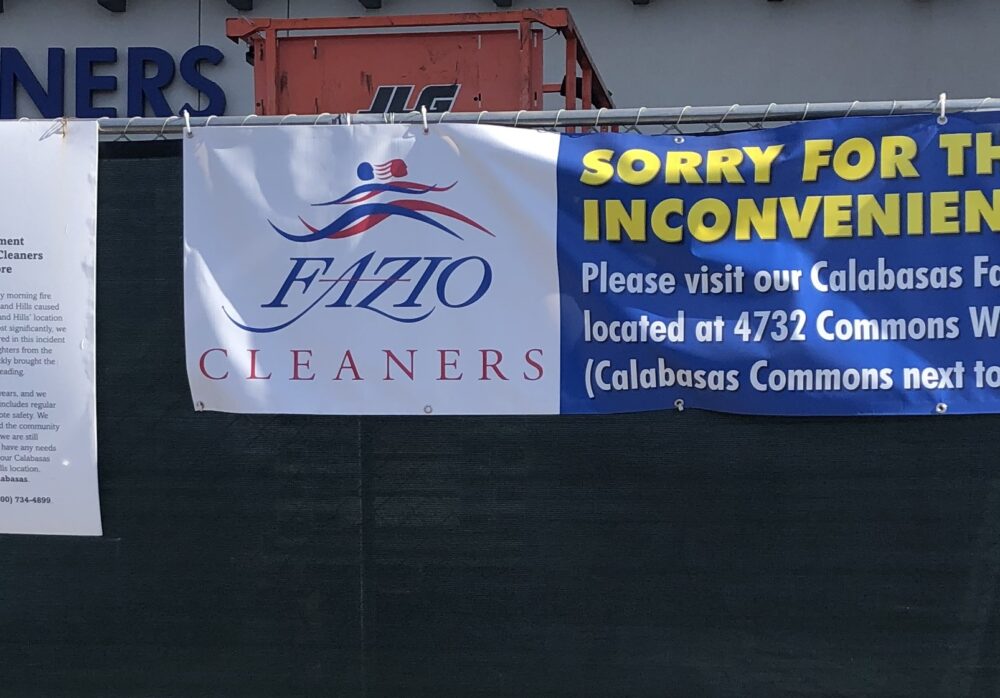 Announcement Banner for Fazio Cleaners in Woodland Hills