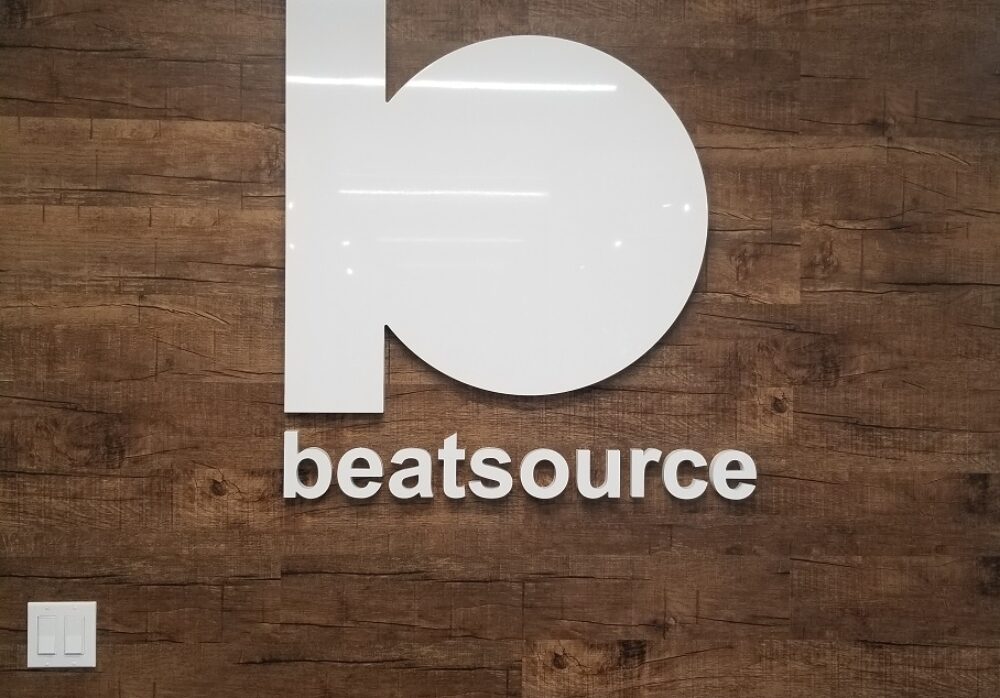 Business Lobby Sign for Beatsource in Los Angeles