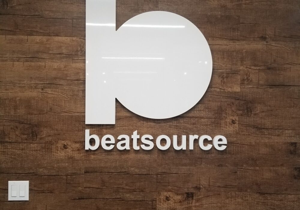 Business Lobby Sign for Beatsource in Los Angeles