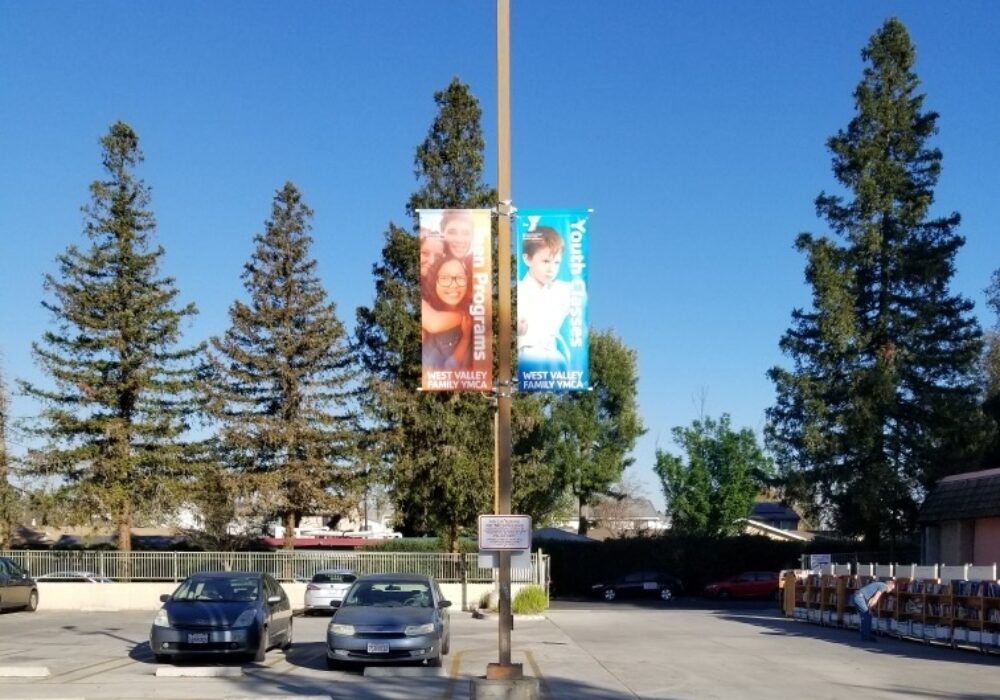 Advertisement Pole Banners for YMCA in Reseda