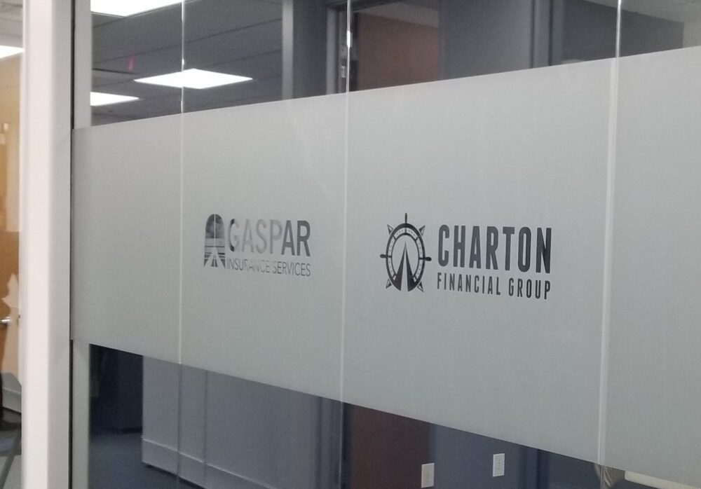 Etched Window Graphics Office Sign Package for Gaspar in Simi Valley