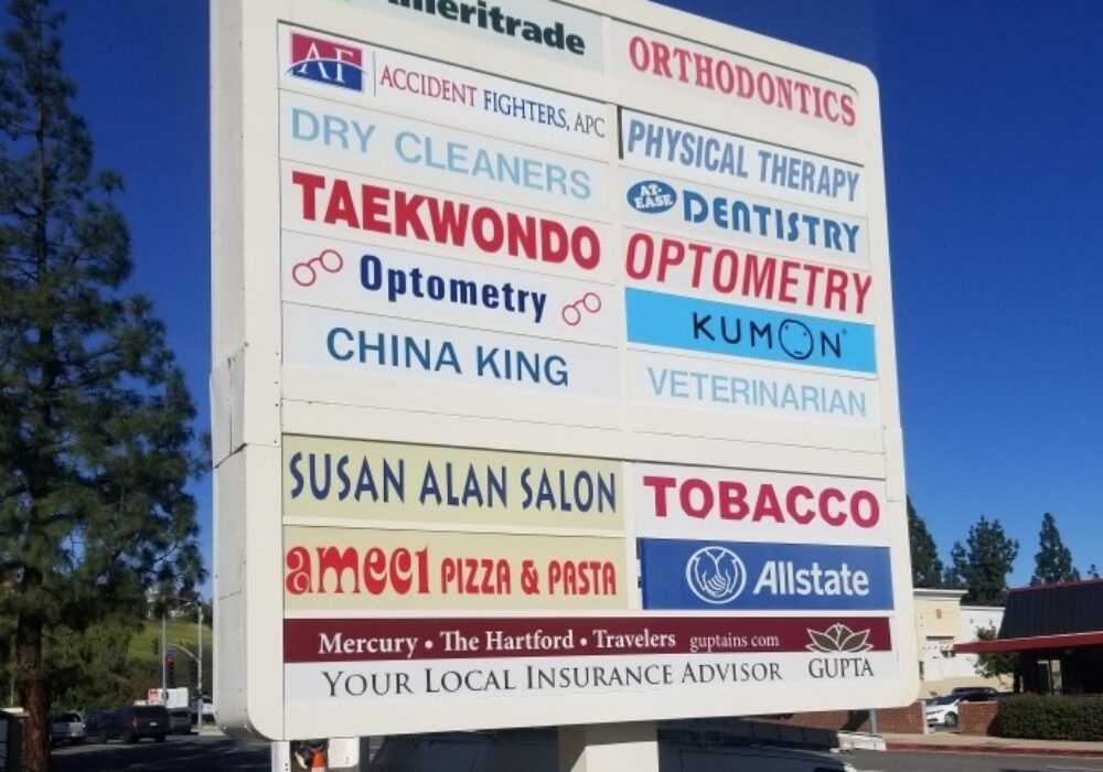 Tenant Pylon Sign Insert for Accident Fighters in Northridge