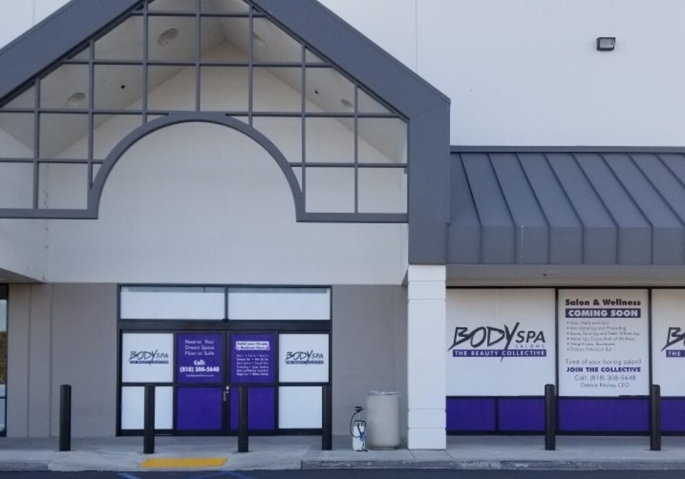 Construction Barricade Graphics for Body SPA Group in Woodland Hills