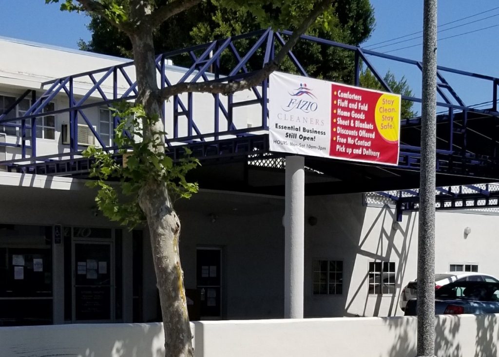 Alerting customers you're open is vital during normal times but especially important during a pandemic. That's what Fazio Cleaners' custom banner is for.