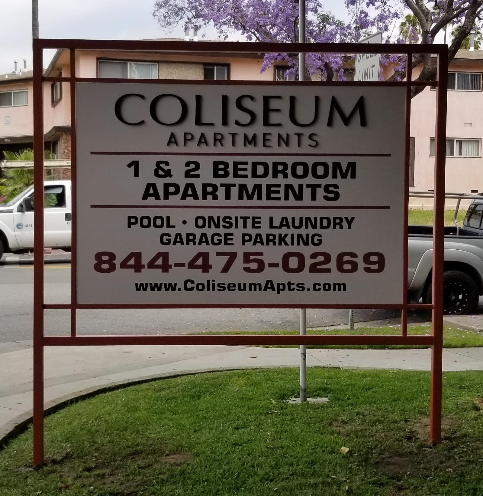 You are currently viewing Monument Post and Panel Sign for Coliseum Apartments in Los Angeles