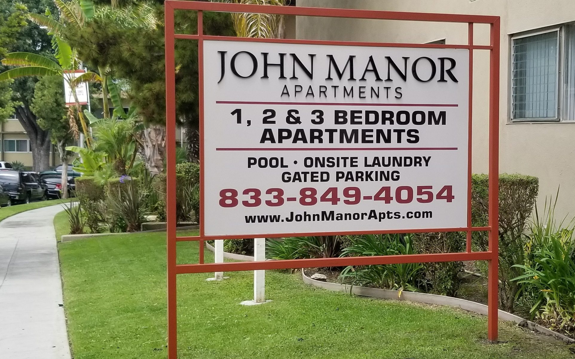 Post and Panel Monument Sign for Jones and Jones Communities in Los