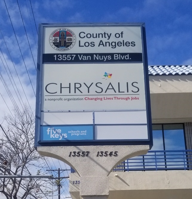 We made and installed pylon sign inserts for Five Keys. With these, the Pacoima establishment will have its brand visible.