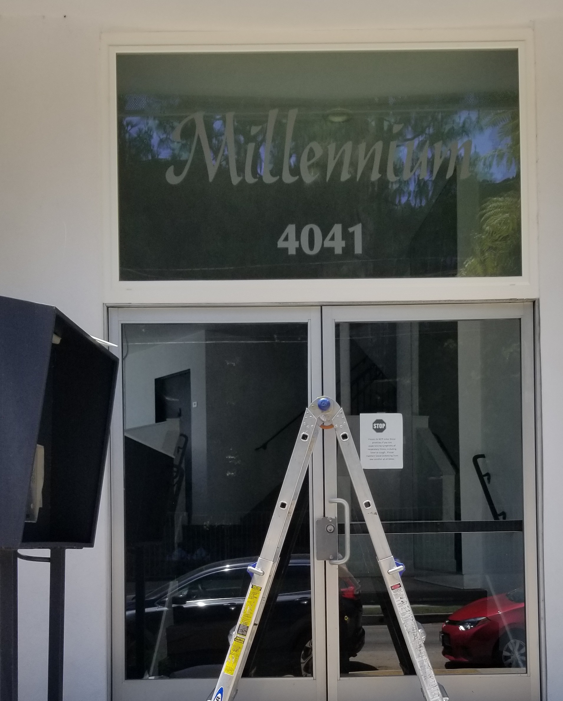 You are currently viewing Frosted Vinyl Window Graphics for Millennium Apartments in Studio City