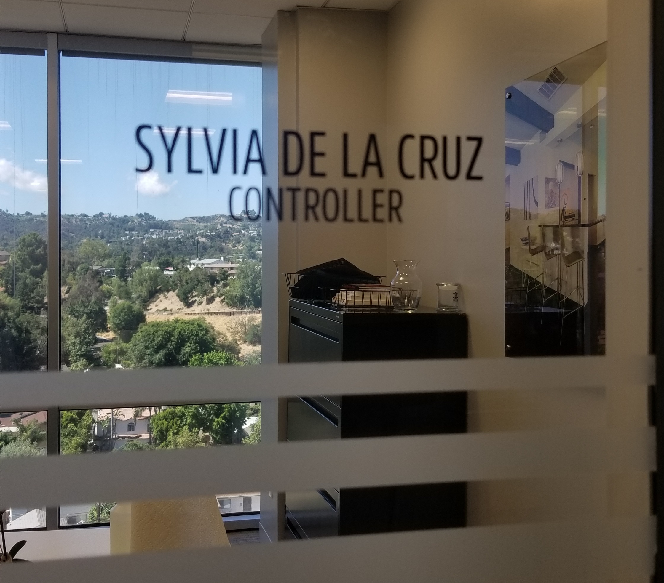 Part of the ongoing Jones and Jones Woodland Hills branch sign package, every office also got employee name office window graphics.