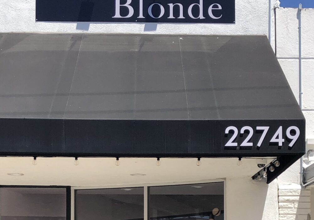Dimensional Lettering Address Sign for Generation Blonde in Woodland Hills
