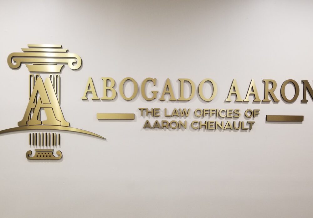 Law Office Lobby Sign for Abogado Aaron in Los Angeles