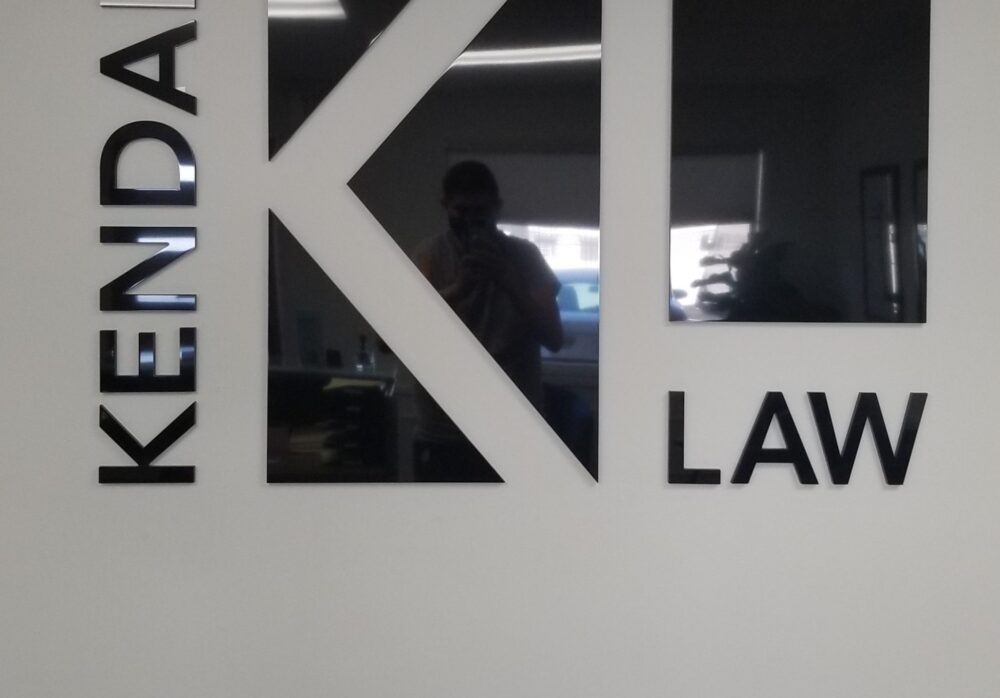 Law Office Lobby Sign for Kendall Law in Torrance