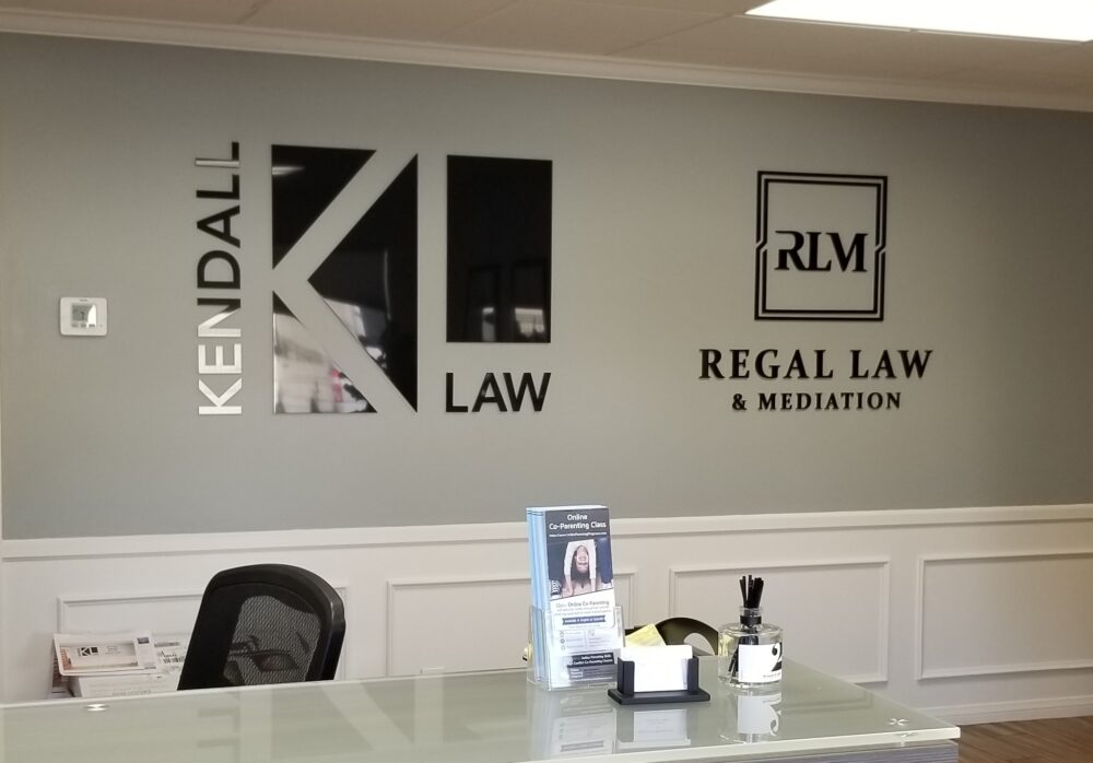 Law Firm Lobby Signs for Kendall and Regal in Torrance