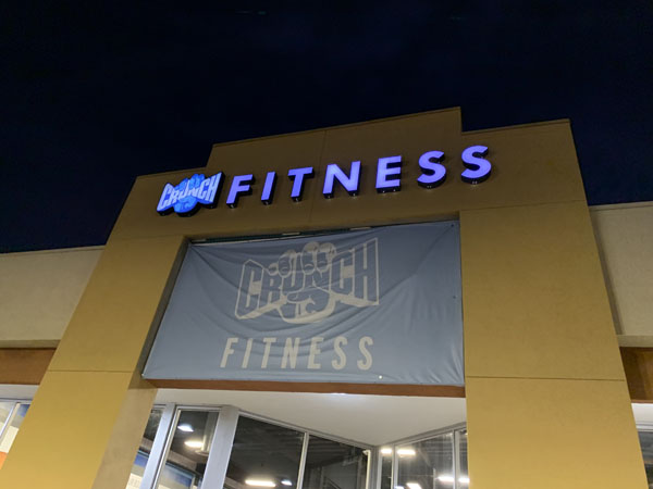 Channel Letters Sign Repair and Maintenance for Crunch Fitness Los Angeles California Gym Sign Package Los Angeles Sign Company Premium Sign Solutions Southern California Sign Makers