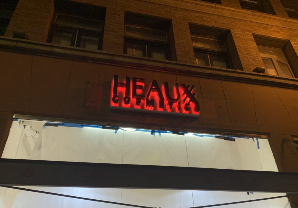 Backlit Channel Letters for Heaux Cosmetics in Los Angeles