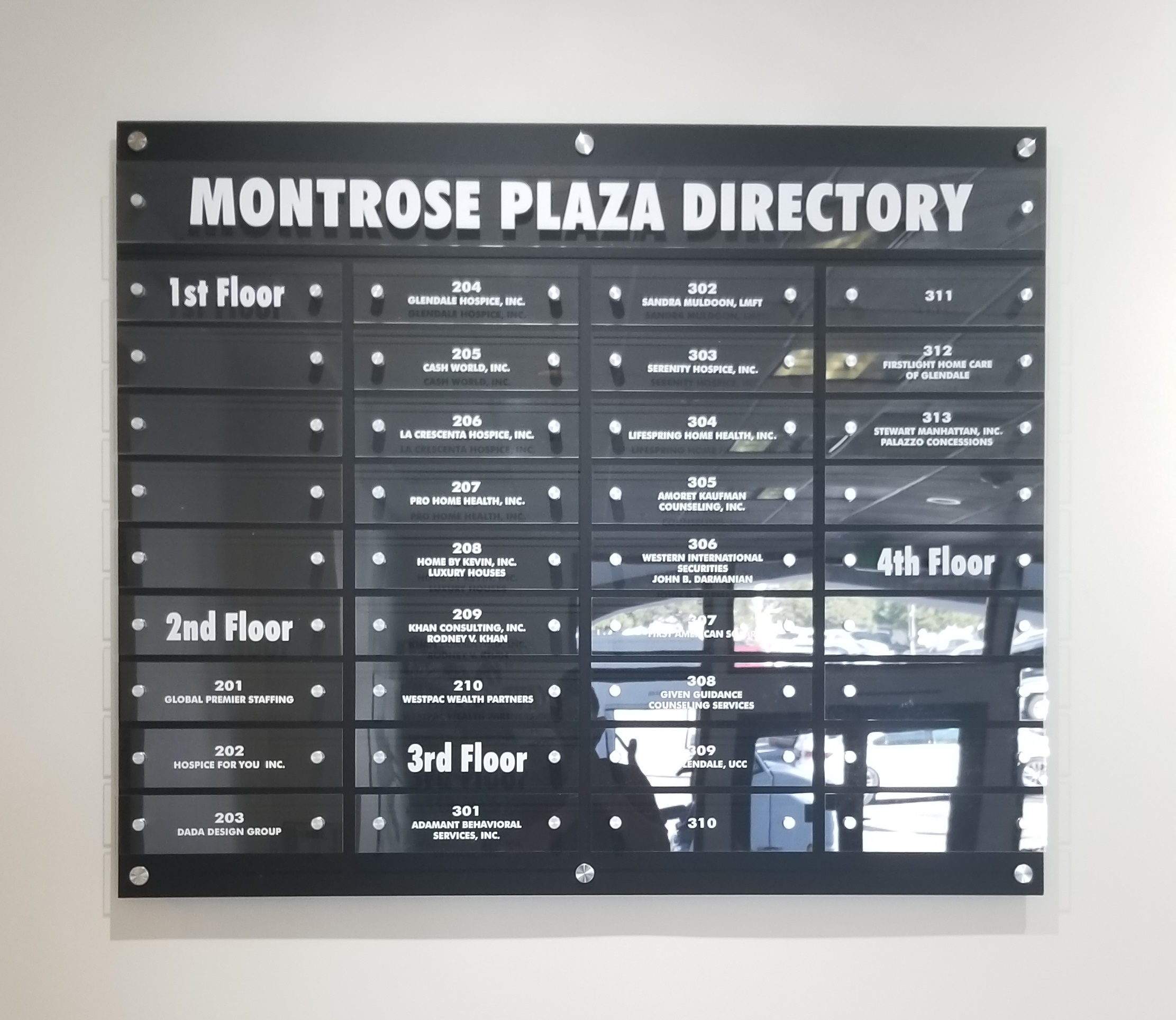 Read more about the article Lobby Directory Sign for Montrose Plaza