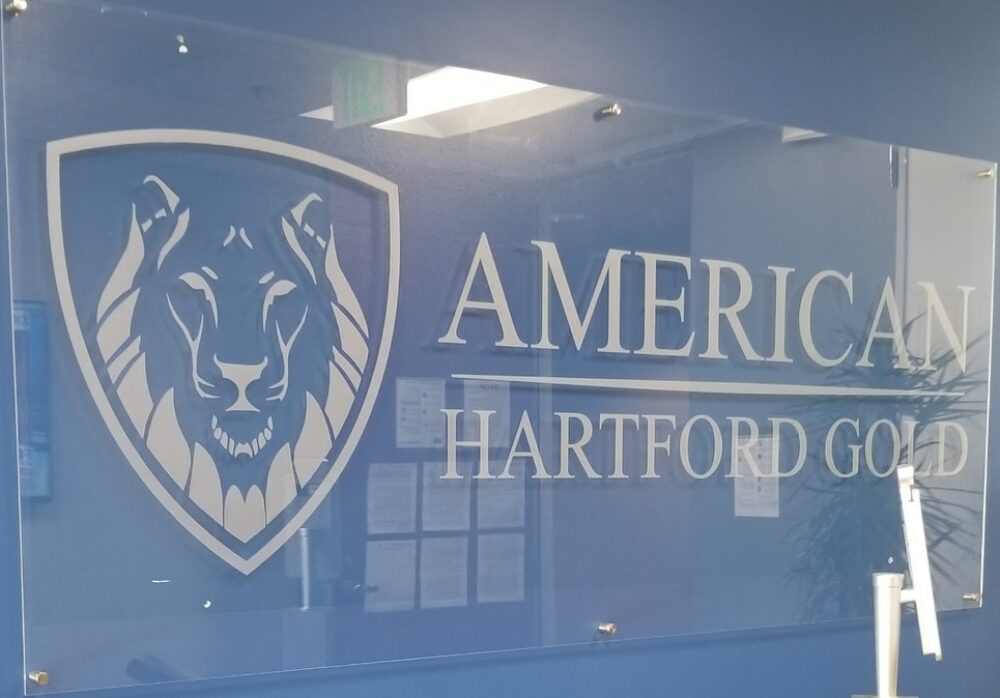 Corporate Lobby Sign for American Hartford Gold in Los Angeles