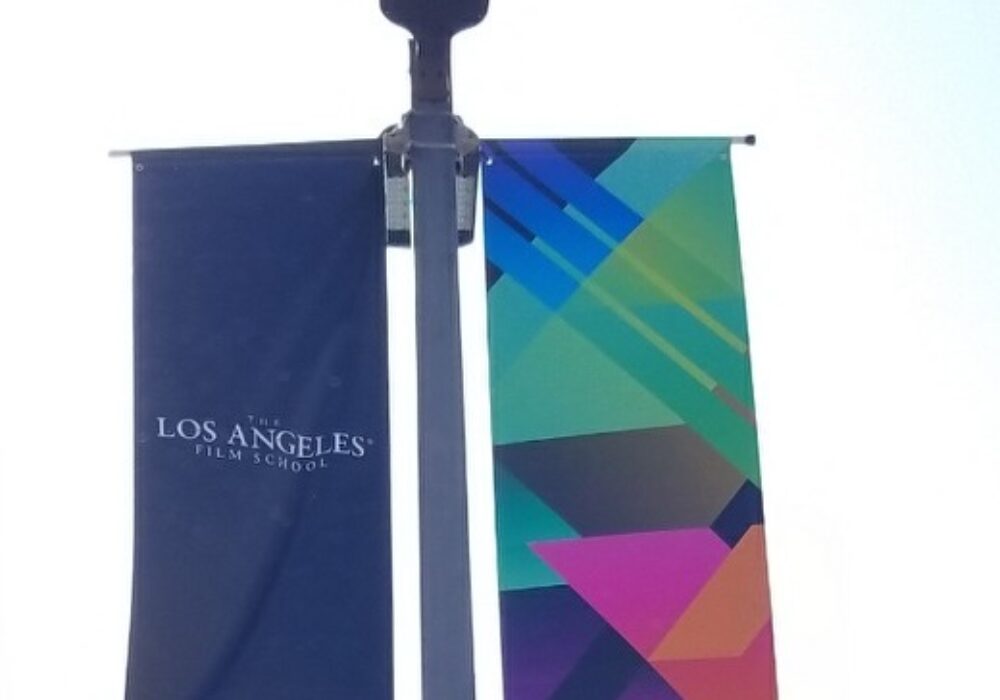 School Pole Banners for LAFS in Hollywood