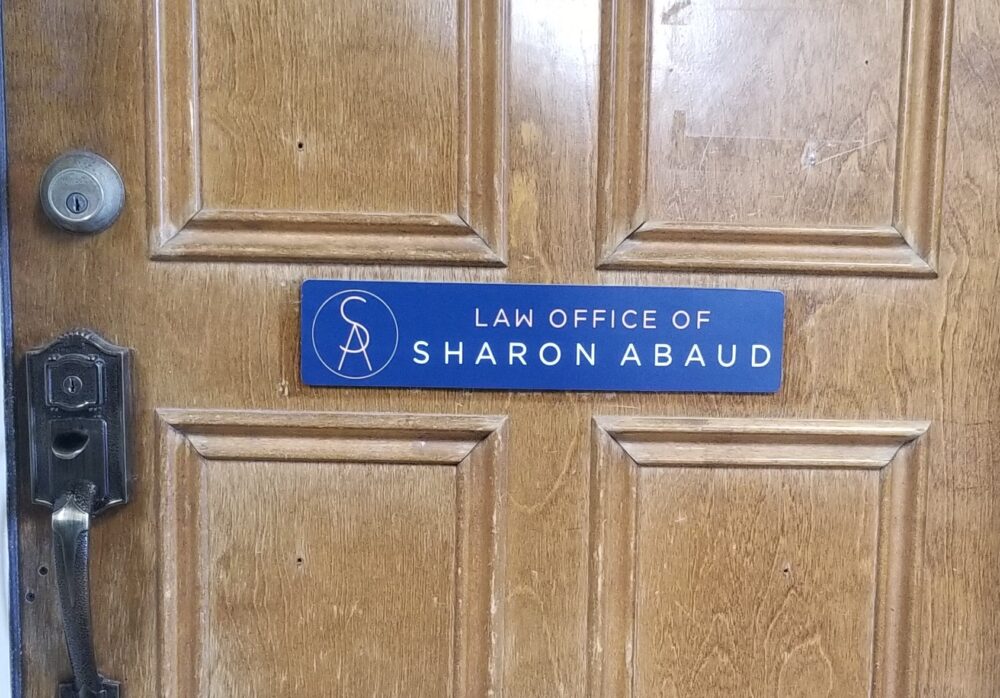 Custom Door Sign for Sharon Abaud in Torrance
