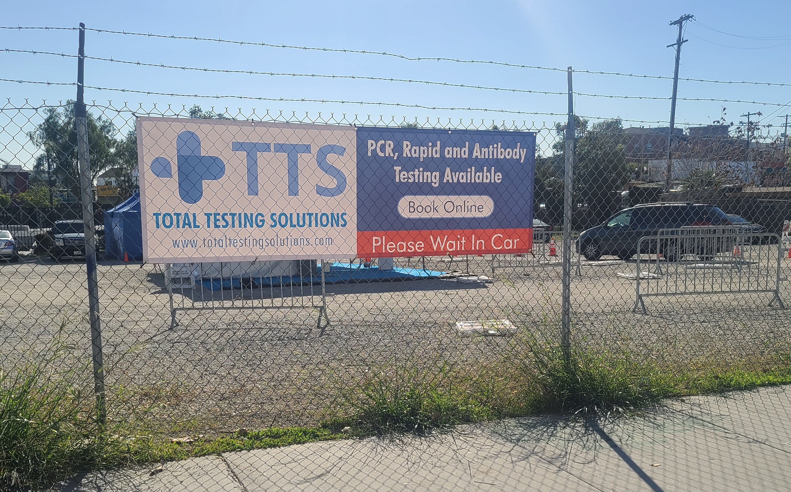 Here are two smaller custom banners for Total Testing Solutions' downtown Los Angeles location. These are part of the extensive sign package.