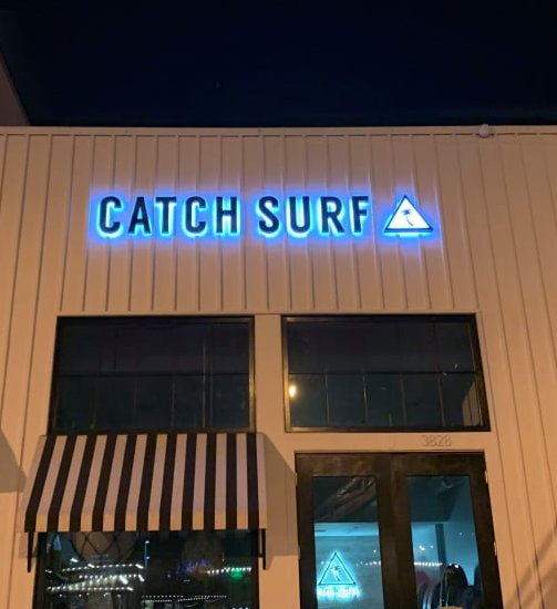 You are currently viewing Halo-Lit Channel Letters for Catch Surf in Malibu