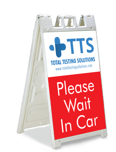 We made plasticade A-frame signs for the parking lots of Total Testing's North Hollyood, LA and Austin, Texas locations.