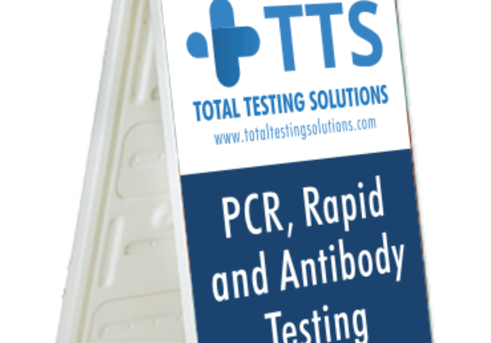 Custom A-Frame Signs for Total Testing Solutions in LA and Austin, TX