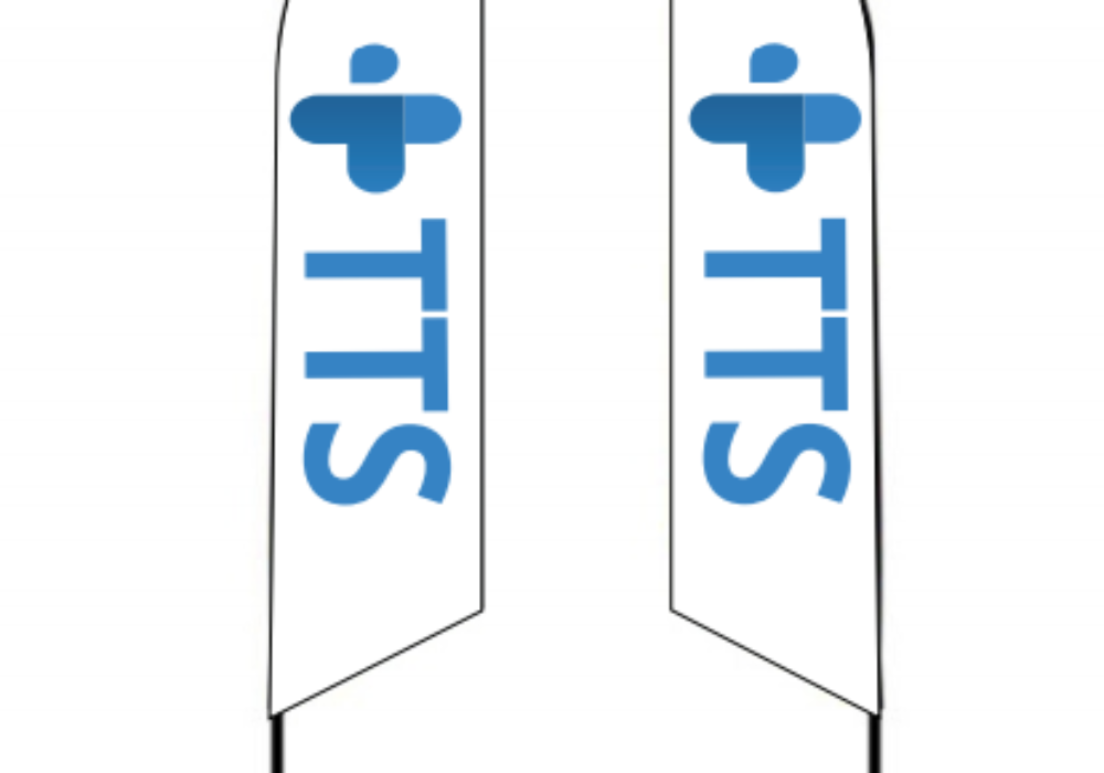 Custom Feather Banner Parking Lot Signs for Total Testing Solutions
