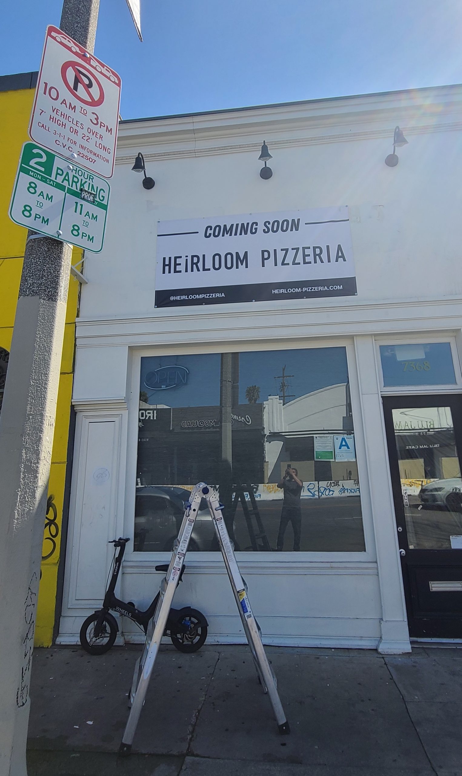 This is the temporary banner we provided Heirloom Pizza while we make their permeant sign.