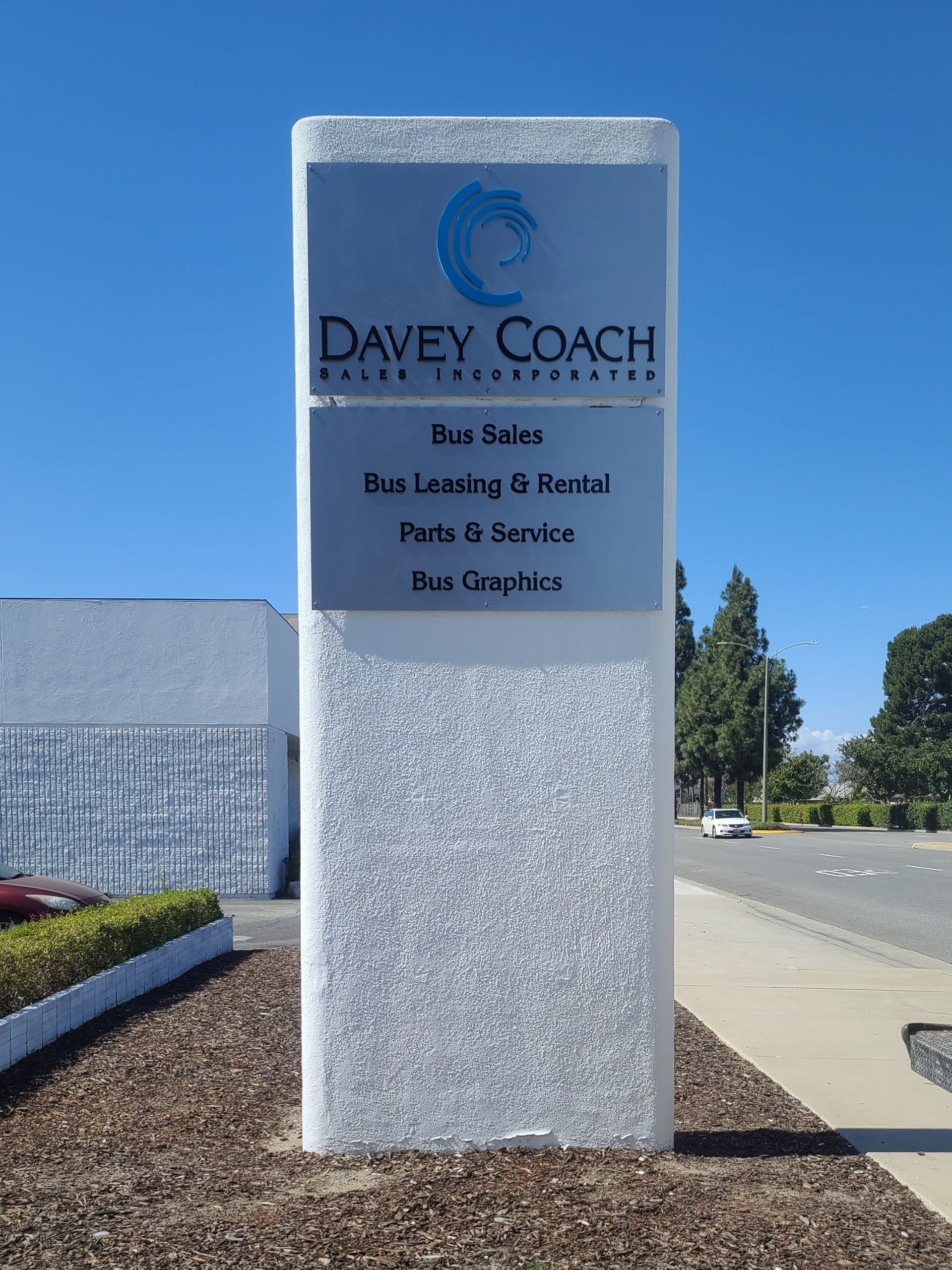 Dimensional letters business sign package for Davey Coach's Norwalk establishment.