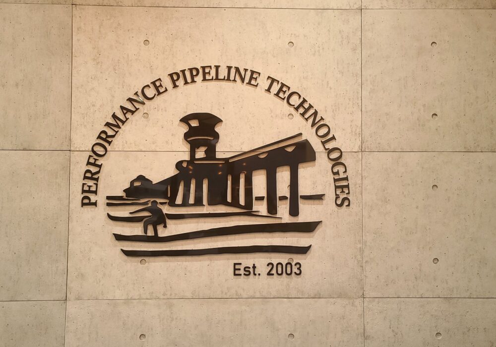 Office Lobby Sign for Performance Pipeline in Huntington Beach