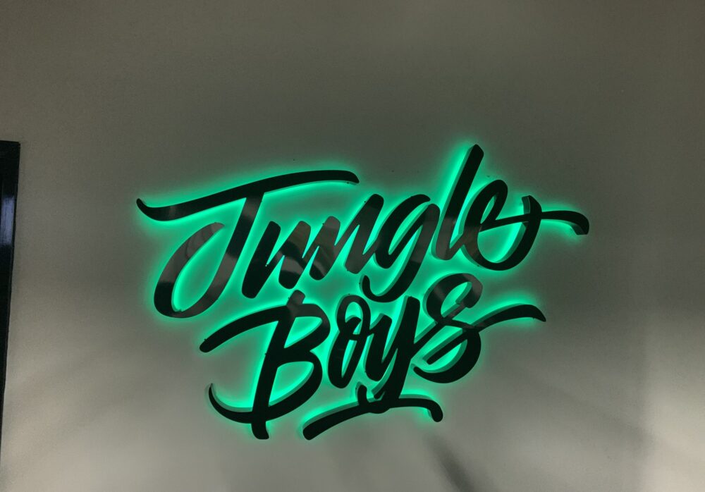 Halo Lit Channel Letters Lobby Sign for Jungle Boys in Los Angeles