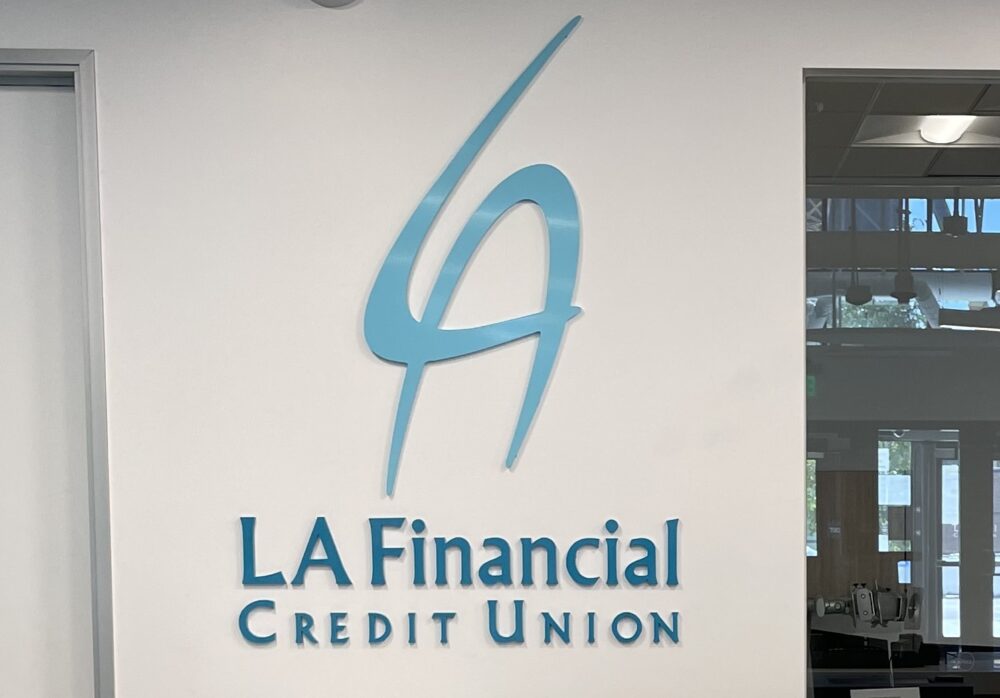 Lobby Sign for LA Financial